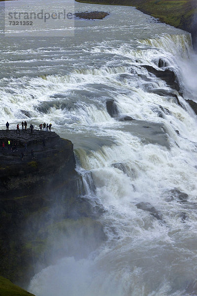 Gullfoss Wasserfall am Fluss HvÌt·  Island  Europa