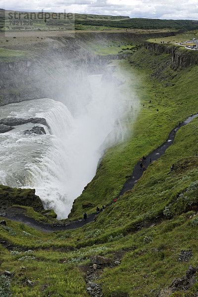 Gullfoss Wasserfall am Fluss HvÌt·  Island  Europa