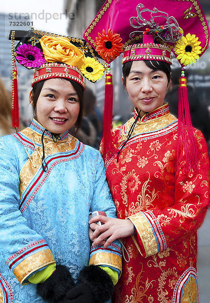 Frau  Fest  festlich  Tradition  Großbritannien  London  Hauptstadt  chinesisch  2  Kostüm - Faschingskostüm  England  neu  Jahr