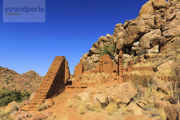 Alte Ruine abseits des Ugab-Riviers  Damaraland  Namibia  Afrika