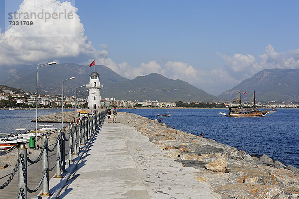 Hafen Leuchtturm Alanya Antalya Asien Türkei