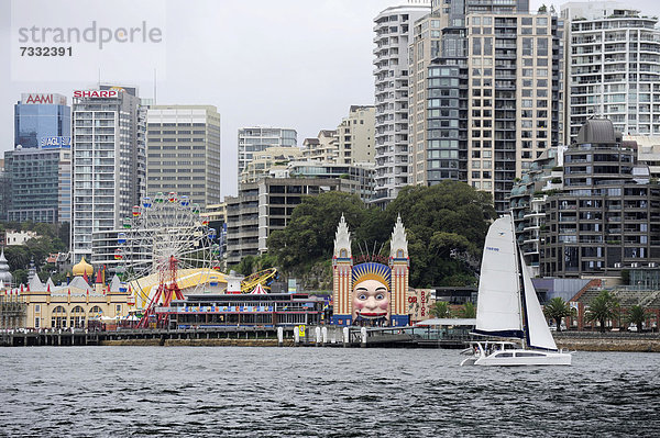 Segeln Boot zeigen Mond Australien New South Wales North Sydney Sydney Harbour