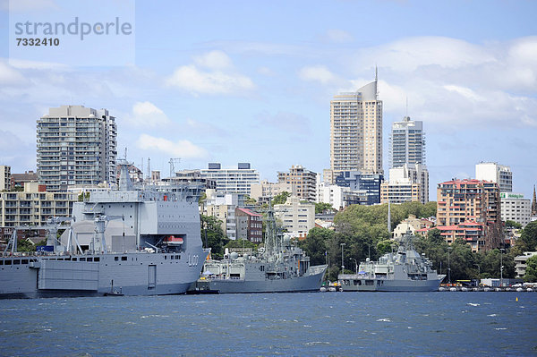 Kriegsschiffe der australischen Marine in Sydney Harbour  Sydney  New South Wales  NSW  Australien