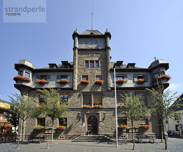 Rathaus  historischer Marktplatz  Oberwesel  Rheinland-Pfalz  Unesco Weltkulturerbe Oberes Mittelrheintal  Deutschland  Europa