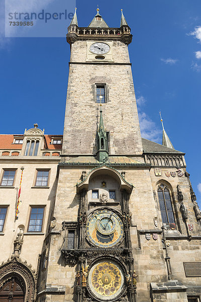 Prager Rathausuhr  auch Aposteluhr oder Altstädter Astronomische Uhr  Altstädter Ring  Prag  Tschechische Republik  Europa