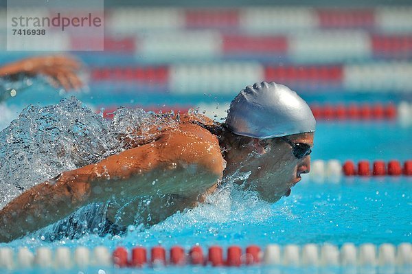 Schmetterling schwimmen streicheln Schwimmer