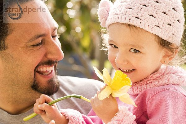 Blume  lächeln  Menschlicher Vater  Tochter