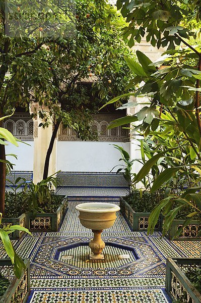 Nordafrika  Springbrunnen  Brunnen  Fontäne  Fontänen  Afrika  Zierbrunnen  Brunnen  Marrakesch  Marokko