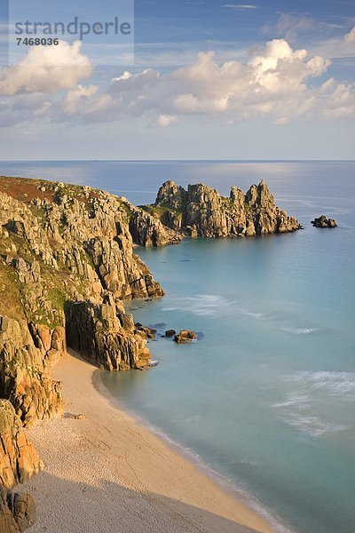Felsbrocken  Europa  Strand  Großbritannien  Rückansicht  Cornwall  England  Landspitze