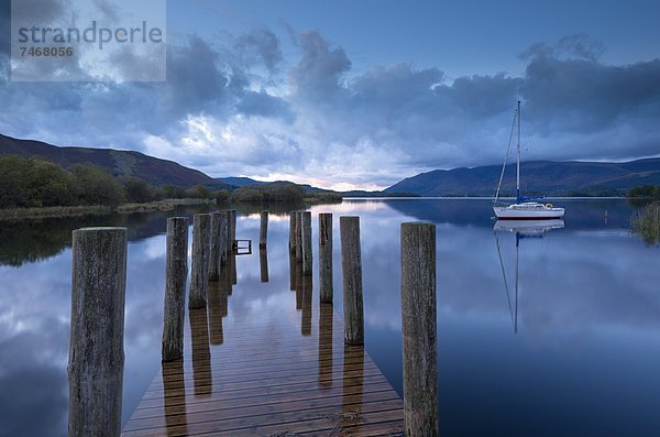 nahe Wasser Europa Großbritannien Yacht Cumbria Derwent England