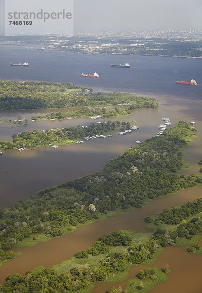 Schiff  Ansicht  Ladung  Luftbild  Fernsehantenne  Brasilien  Manaus  Südamerika
