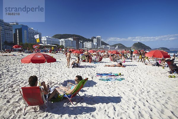 Copacabana Strand  Rio De Janeiro  Brasilien  Südamerika