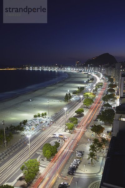 Strand  Ansicht  Brasilien  Copacabana  Abenddämmerung  Rio de Janeiro  Südamerika