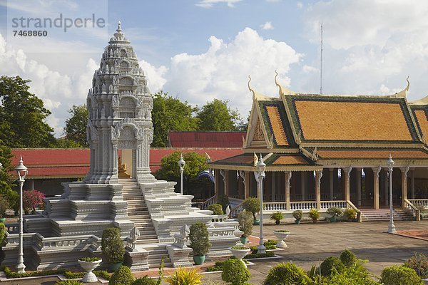 Phnom Penh  Hauptstadt  Monarchie  Palast  Schloß  Schlösser  Silber  Südostasien  Vietnam  Asien  Kambodscha  Pagode  Stupa