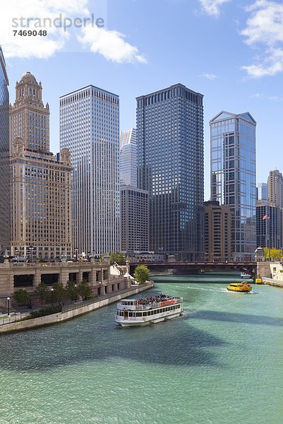 Vereinigte Staaten von Amerika  USA  hinter  Glas  fahren  Tourist  Boot  Fluss  Nordamerika  Chicago  Illinois