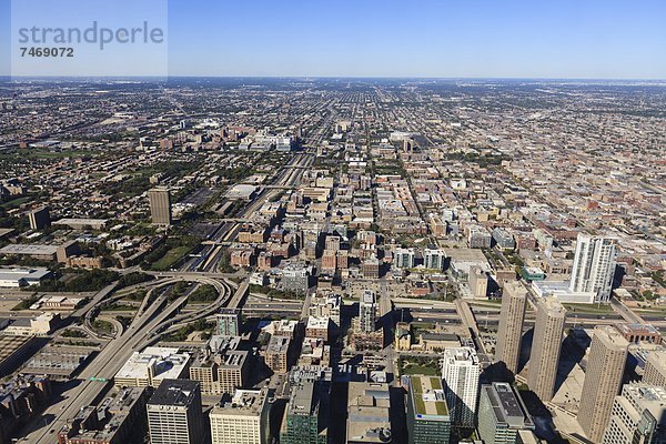 Vereinigte Staaten von Amerika  USA  hoch  oben  sehen  Nordamerika  Ansicht  Flachwinkelansicht  Winkel  Chicago  Illinois