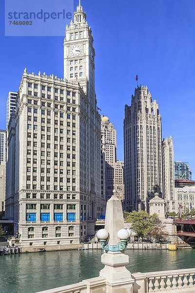 Vereinigte Staaten von Amerika  USA  Gebäude  Fluss  Nordamerika  Chicago  Illinois