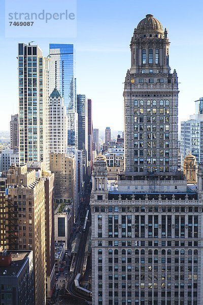 Vereinigte Staaten von Amerika  USA  sehen  Gebäude  Nordamerika  Fokus auf den Vordergrund  Fokus auf dem Vordergrund  Allee  Chicago  Illinois