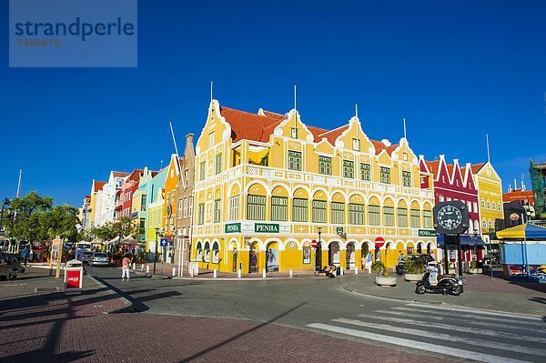 Niederländische Antillen Gebäude bunt Karibik Mittelamerika UNESCO-Welterbe Curacao niederländisch Willemstad