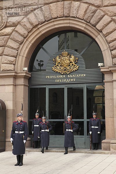 Sofia  Hauptstadt  Europa  Soldat  Palast  Schloß  Schlösser  Zeremonie  wechseln  Teilnahme  Präsident  Wachmann  Bulgarien