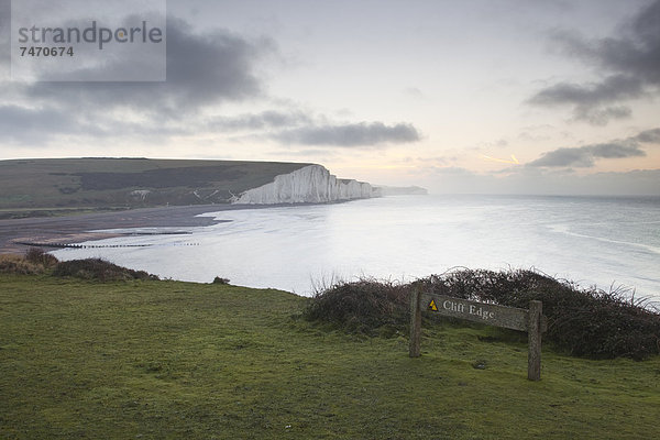 Europa  Schwester  Großbritannien  Steilküste  weiß  7  sieben  East Sussex  England  South Downs