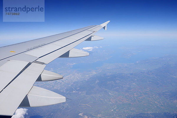Airplane Wing  Flying Over Europe