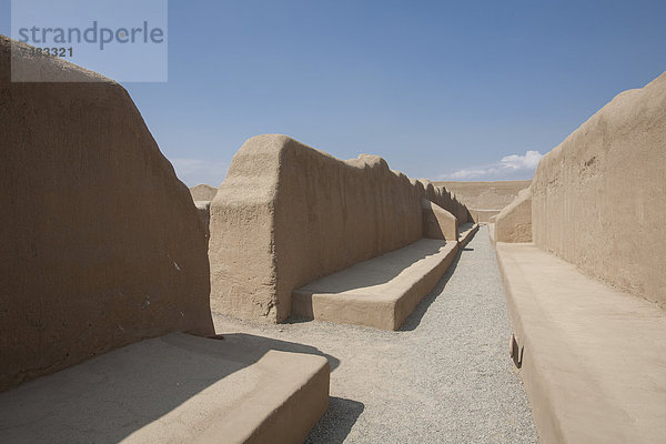 Tschudi-Bereich der Ruinen von Chan Chan  UNESCO Weltkulturerbe  Trujillo  Peru  Südamerika