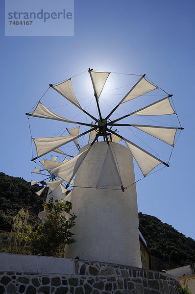 Nachgebaute Windmühle  Kreta  Griechenland  Europa