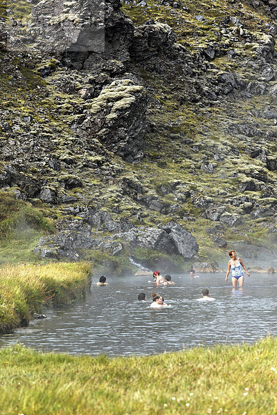 Heiße Quelle oder Naturquelle  Landmannalaugar  Island  Europa