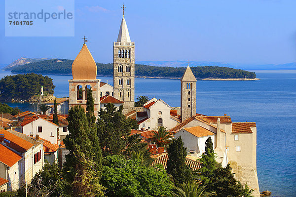 Dach Mittelalter Europa über Stadt Kirche Ansicht Kroatien Rab