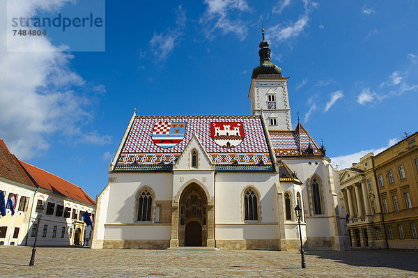 Spätgotische St. Markuskirche  Crkva sv. Marka  Zagreb  Kroatien  Europa