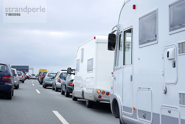 Verkehrsstau auf einer deutschen Autobahn