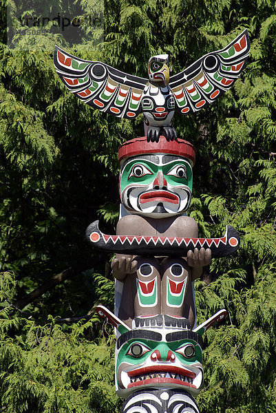 Totempfahl  Stanley Park  Vancouver  British Columbia  Kanada
