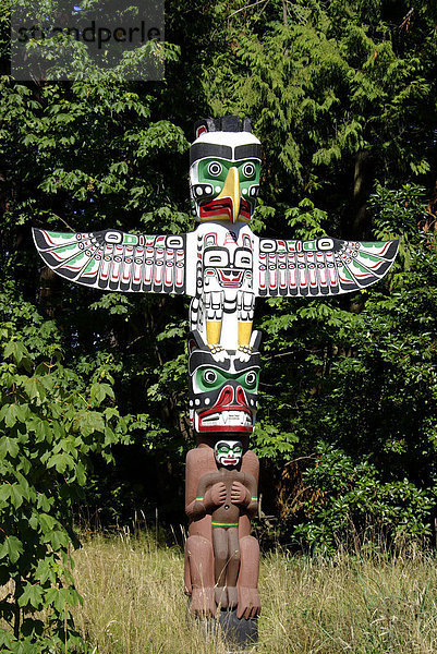 Totempfahl  Stanley Park  Vancouver  British Columbia  Kanada