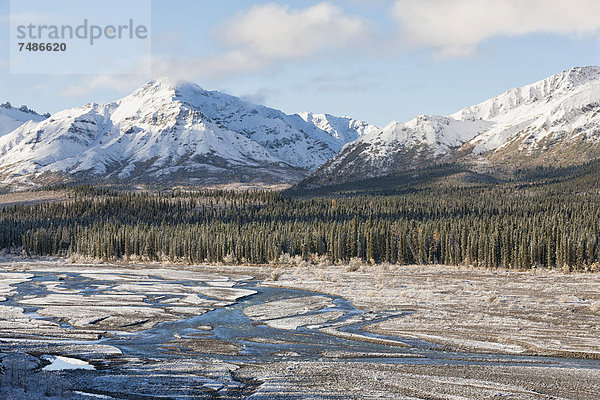 USA  Alaska  Blick auf den Teklanika River im Denali Nationalpark
