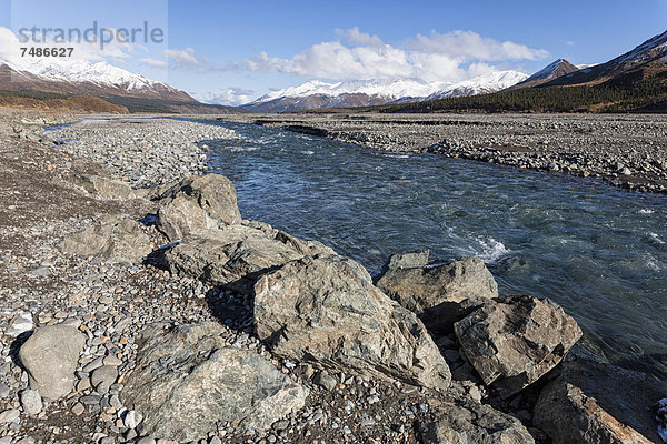 USA  Alaska  Blick auf den Toklat River im Denali Nationalpark