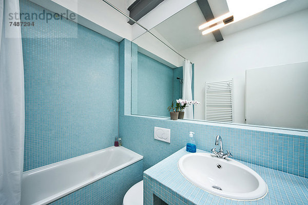 Deutschland  Badezimmer mit Mosaikfliese