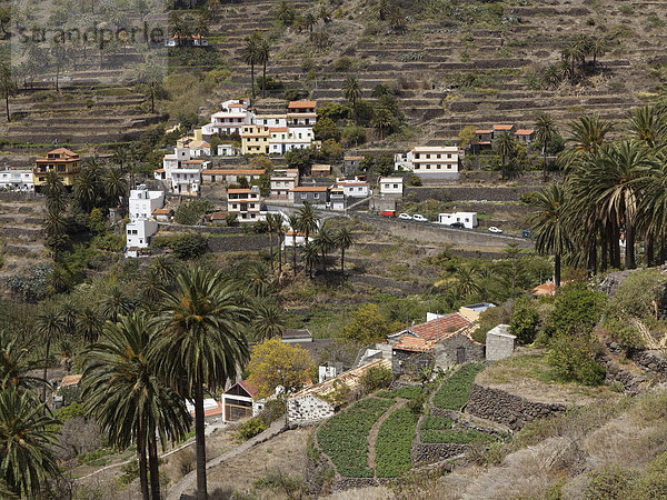 Europa  Spanien  Blick auf Los Descansaderos und Valle Gran Rey