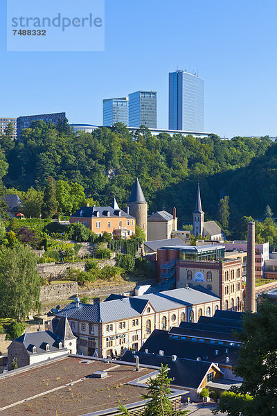 Luxemburg  Bezirk Clausen und Europaviertel im Hintergrund