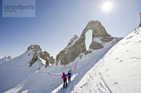 Skigebiet an der Aiguille Percee  Tignes  Val d'Isere  Savoyen  Alpen  Frankreich  Europa