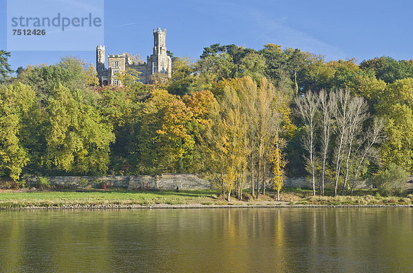 Lingnerschloss mit Blick auf das Elbtal  im Herbst  Dresden  Sachsen  Deutschland  Europa