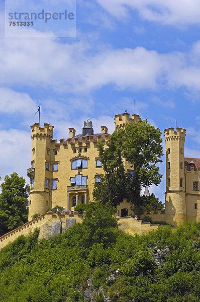 Schloss Hohenschwangau  Füssen  Allgäu  Romantische Straße  Bayern  Deutschland  Europa