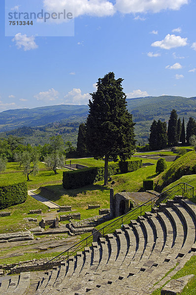 Römisches Theater  Fiesole  Provinz Florenz  Toskana  Italien  Europa