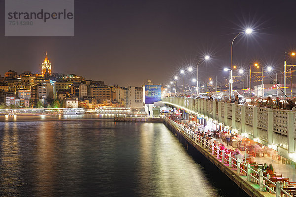 Europa Türkei Galatabrücke Goldenes Horn Istanbul