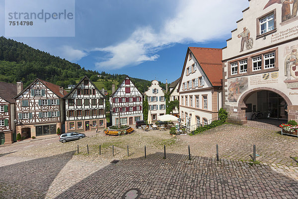 Springbrunnen Brunnen Fontäne Fontänen Europa Stadt Quadrat Quadrate quadratisch quadratisches quadratischer Baden-Württemberg Schwarzwald Zierbrunnen Brunnen Deutschland