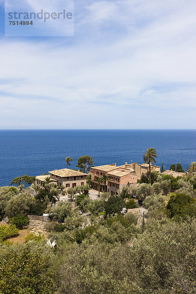 nahe Europa Herrenhaus Küste Mallorca Balearen Balearische Inseln Mittelmeer Spanien