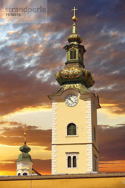 Turm der Marienkirche  Zagreb  Kroatien  Europa