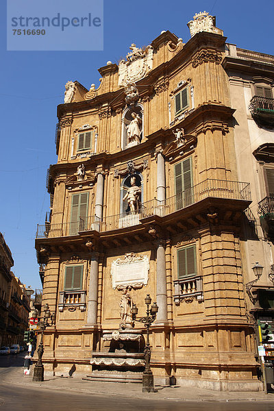Europa Lifestyle Gebäude Barock Lasso Italien Palermo Sizilien