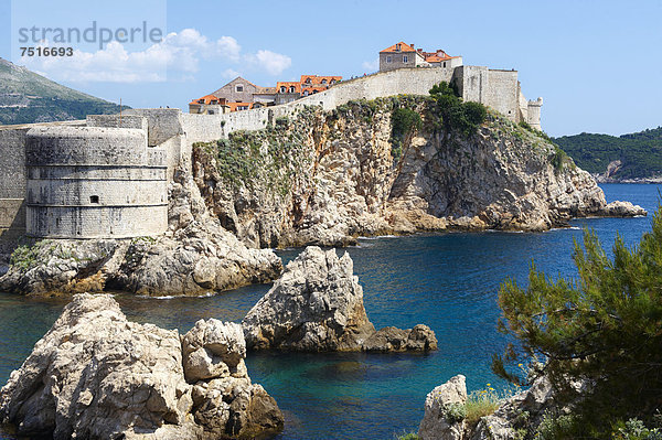 Mittelalter Europa Wand Großstadt Kroatien Dubrovnik