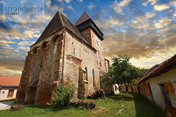 Die gotische Gemeinde Axente Sever  Frauenburg  aus dem 14. Jahrhundert  evangelische Kirchenburg  Kreis Sibiu  Siebenbürgen  Rumänien  Europa